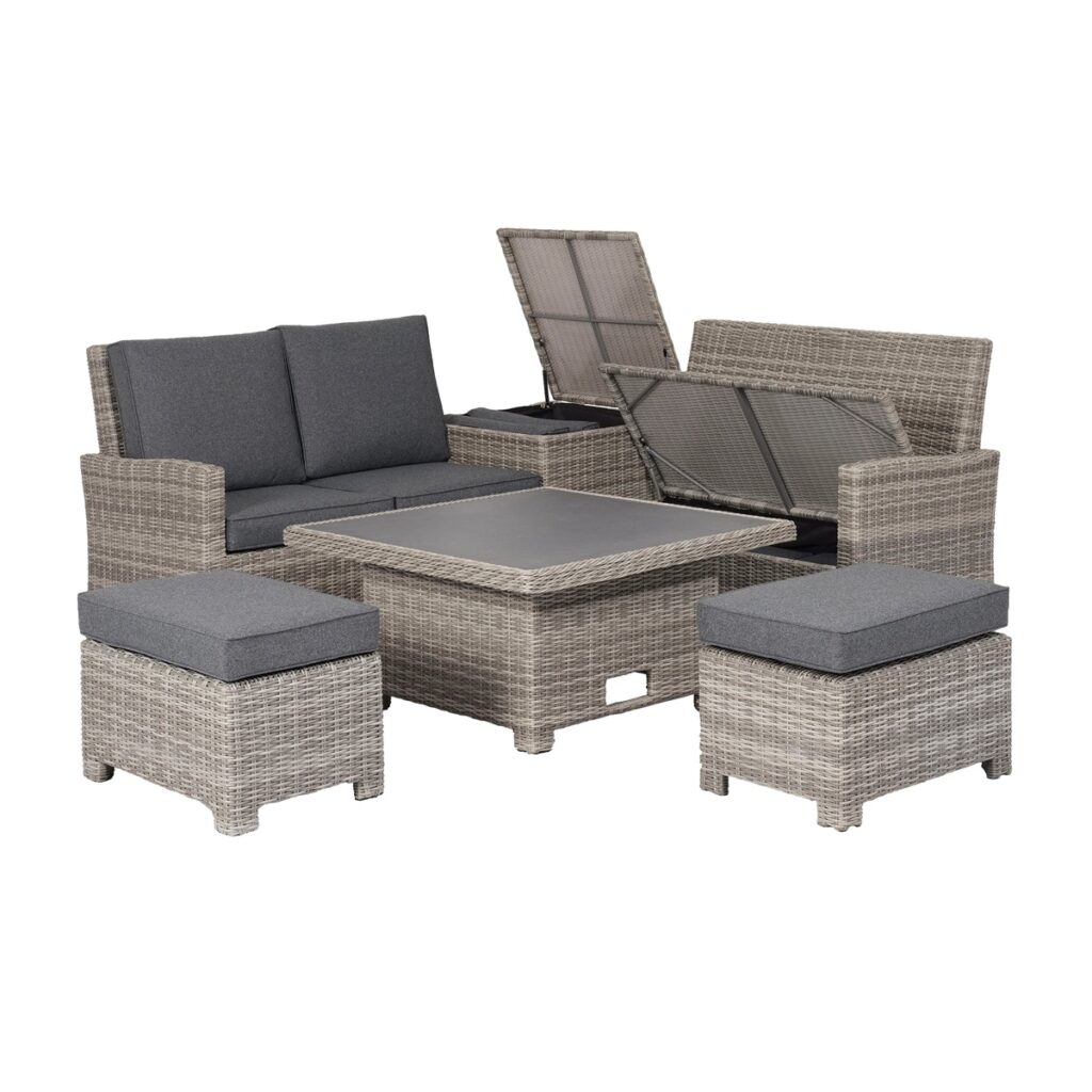 Tenby Rattan Style Corner Garden Dining Set With Storage 5056771098529 2
